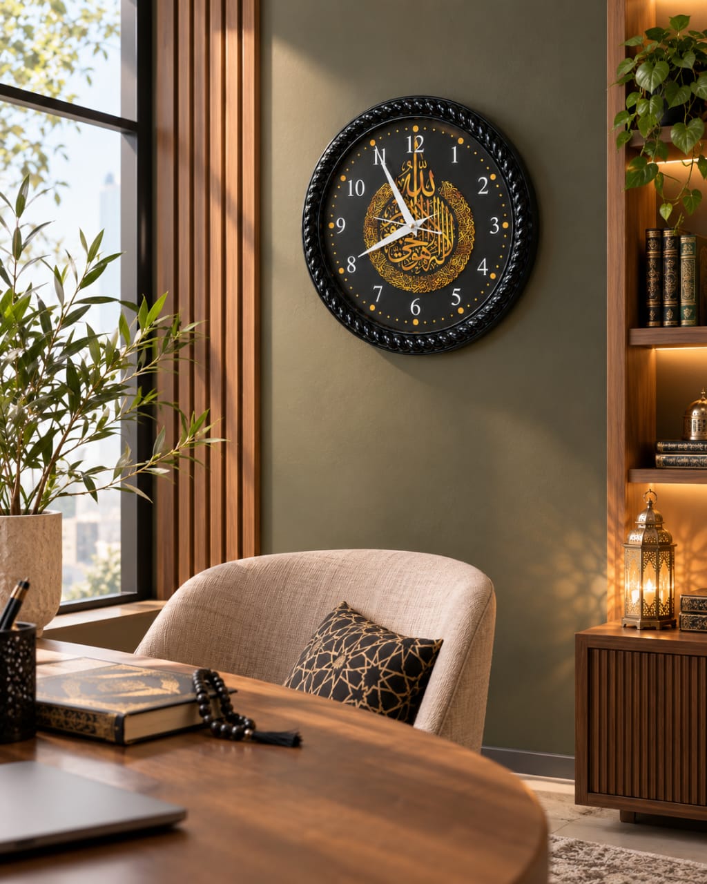 ISLAMIC CALLIGRAPHY WALL CLOCK